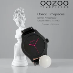 Oozoo Damen Armbanduhr Timepieces Analog Leder schwarz UOC1068A