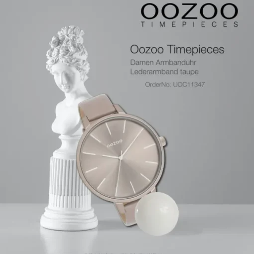 Oozoo Damen Armbanduhr Timepieces Analog Leder taupe braun UOC11347