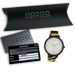 Oozoo Damen Armbanduhr Timepieces Analog Leder gelb schwarz UOC10211