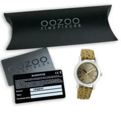 Oozoo Damen Armbanduhr Timepieces Analog Leder beige dunkelbraun UOC7125A