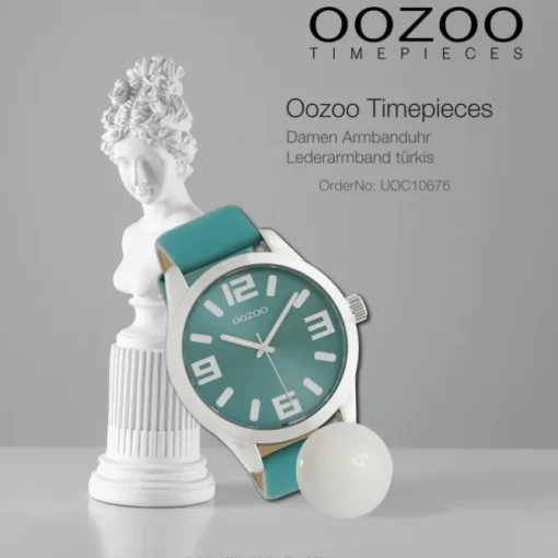 Oozoo Damen Armbanduhr Timepieces C10676 Analog Leder türkis UOC10676