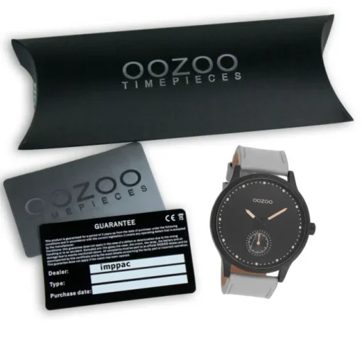 Oozoo Damen Armbanduhr Timepieces Analog Leder grau UOC9006A