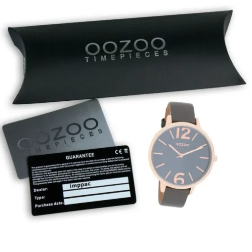 Oozoo Damen Armbanduhr Timepieces Analog Leder grau UOC9153A