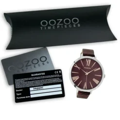 Oozoo Damen Armbanduhr Timepieces Analog Leder dunkelrot UOC9171A