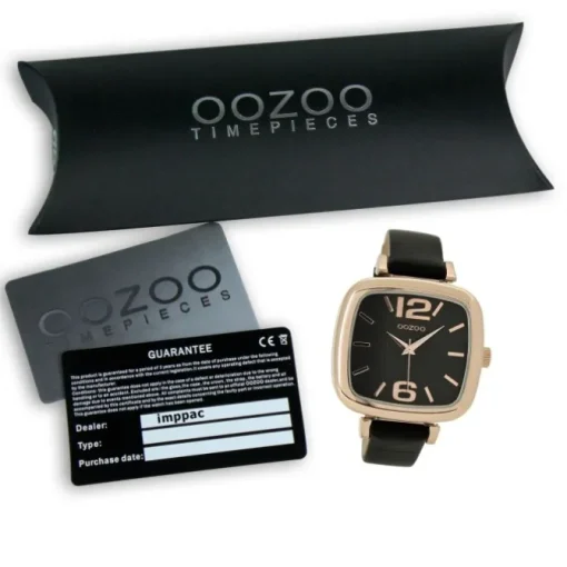 Oozoo Damen Armbanduhr Timepieces Analog Leder schwarz UOC9184A