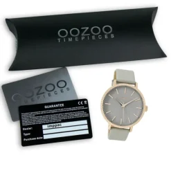 Oozoo Damen Armbanduhr Timepieces Analog Leder grau UOC9195A