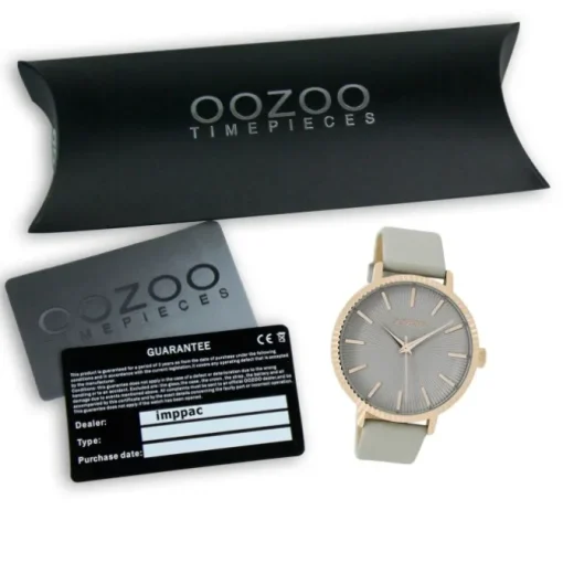 Oozoo Damen Armbanduhr Timepieces Analog Leder grau UOC9195A