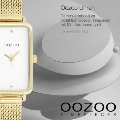 Oozoo Damen Armbanduhr Timepieces Analog Metallband gold UOC11533