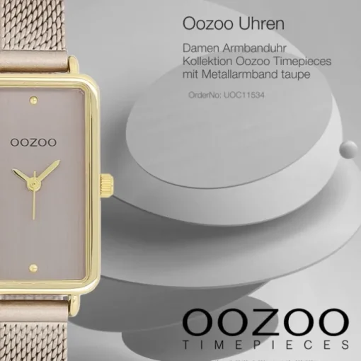 Oozoo Damen Armbanduhr Timepieces Analog Metallband taupe braun UOC11534