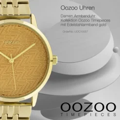 Oozoo Damen Armbanduhr Timepieces C10557 Analog Edelstahl gold UOC10557