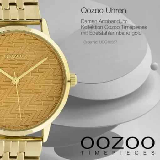 Oozoo Damen Armbanduhr Timepieces C10557 Analog Edelstahl gold UOC10557