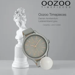 Oozoo Damen Armbanduhr Timepieces C10088 Analog Leder grau UOC10088