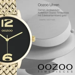 Oozoo Damen Armbanduhr Timepieces C11023 Analog Edelstahl gold UOC11023