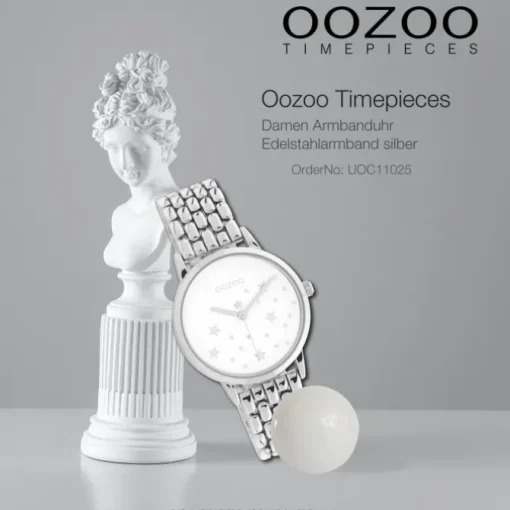 Oozoo Damen Armbanduhr Timepieces C11025 Analog Edelstahl silber UOC11025
