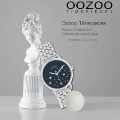 Oozoo Damen Armbanduhr Timepieces C11026 Analog Edelstahl silber UOC11026