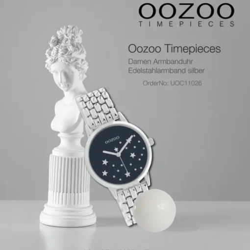 Oozoo Damen Armbanduhr Timepieces C11026 Analog Edelstahl silber UOC11026