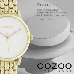 Oozoo Damen Armbanduhr Timepieces C11027 Analog Edelstahl gold UOC11027