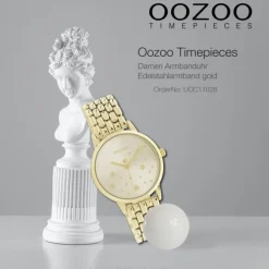 Oozoo Damen Armbanduhr Timepieces C11028 Analog Edelstahl gold UOC11028