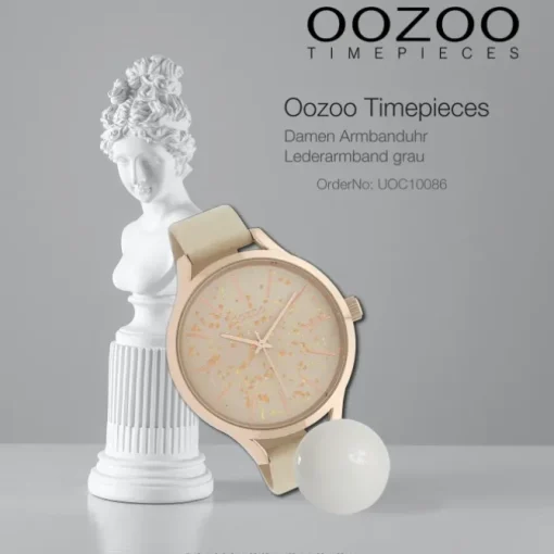 Oozoo Damen Armbanduhr Timepieces C10086 Analog Leder beige UOC10086
