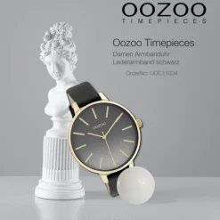 Oozoo Damen Armbanduhr Timepieces C11034 Analog Leder schwarz UOC11034