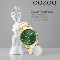 Oozoo Damen Armbanduhr Timepieces C10966 Analog Edelstahl gold UOC10966