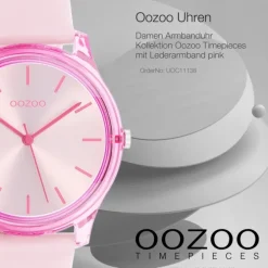 Oozoo Damen Armbanduhr Timepieces Analog Leder pink UOC11138