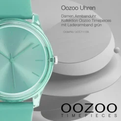 Oozoo Damen Armbanduhr Timepieces Analog Leder grün UOC11139