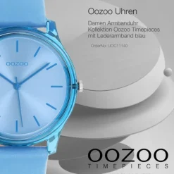 Oozoo Damen Armbanduhr Timepieces Analog Leder blau UOC11140