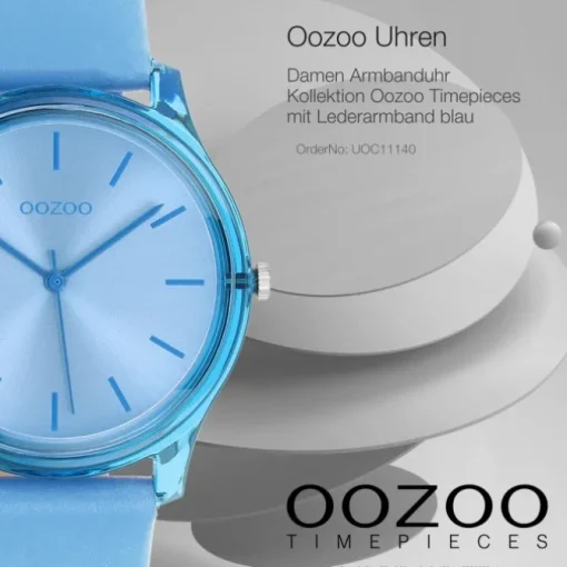 Oozoo Damen Armbanduhr Timepieces Analog Leder blau UOC11140