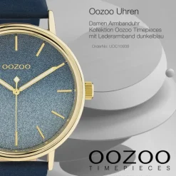Oozoo Damen Armbanduhr Timepieces C10938 Analog Leder dunkelblau UOC10938