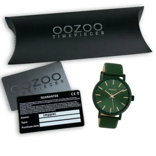 Oozoo Damen Armbanduhr Timepieces Analog Leder grün UOC10453