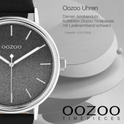 Oozoo Damen Armbanduhr Timepieces C10939 Analog Leder schwarz UOC10939