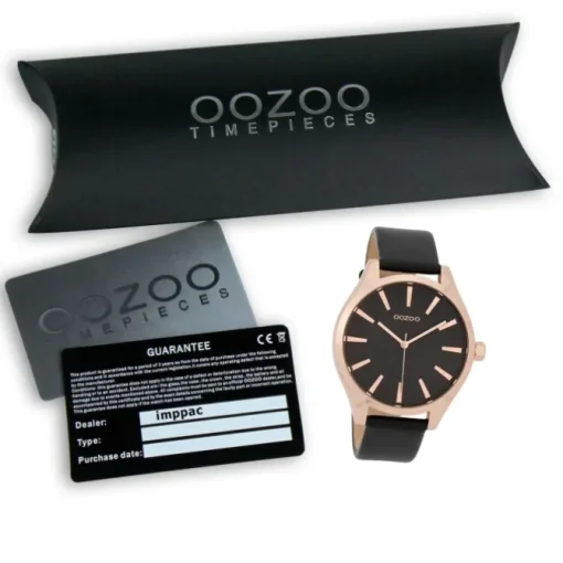 Oozoo Damen Armbanduhr Timepieces Analog Leder schwarz UOC9689A