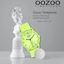 Oozoo Damen Armbanduhr Timepieces Analog Leder grün UOC11165