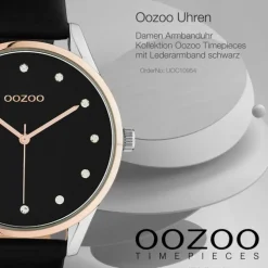 Oozoo Damen Armbanduhr Timepieces C10954 Analog Leder schwarz UOC10954