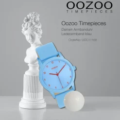 Oozoo Damen Armbanduhr Timepieces Analog Leder blau UOC11168
