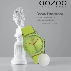 Oozoo Damen Armbanduhr Timepieces Analog Leder grün UOC11169