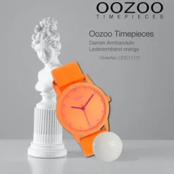 Oozoo Damen Armbanduhr Timepieces Analog Leder orange UOC11171