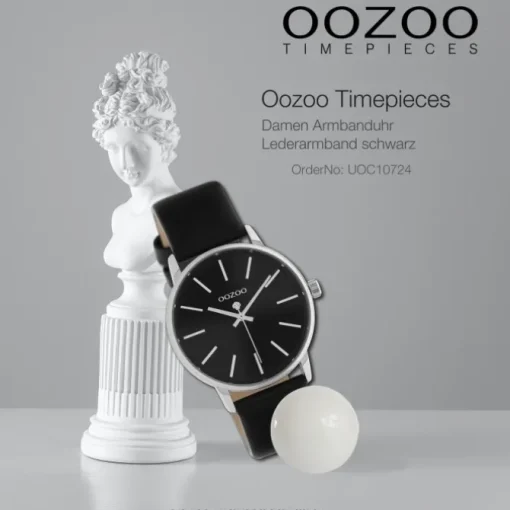 Oozoo Damen Armbanduhr Timepieces Analog Leder schwarz UOC10724