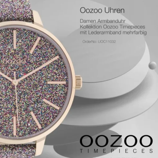 Oozoo Damen Armbanduhr Timepieces C11032 Analog Leder mehrfarbig UOC11032
