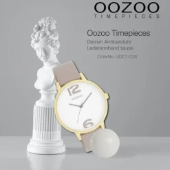 Oozoo Damen Armbanduhr Timepieces Analog Leder taupe braun UOC11236