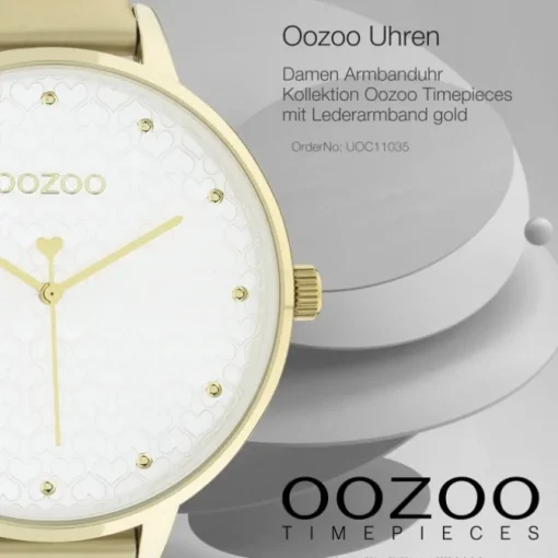 Oozoo Damen Armbanduhr Timepieces C11035 Analog Leder gold UOC11035