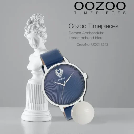 Oozoo Damen Armbanduhr Timepieces Analog Leder blau UOC11243