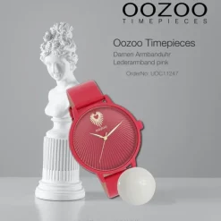 Oozoo Damen Armbanduhr Timepieces Analog Leder pink UOC11247