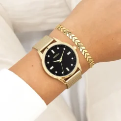 Oozoo Damen Armbanduhr Timepieces Analog Metall gold UOC11283