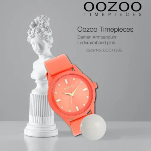 Oozoo Damen Armbanduhr Timepieces Analog Leder orange UOC11285