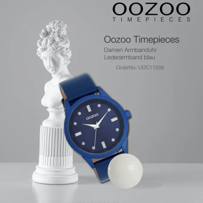 Oozoo Damen Armbanduhr Timepieces Analog Leder blau UOC11288