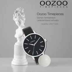 Oozoo Damen Armbanduhr Timepieces Analog Leder schwarz UOC11293