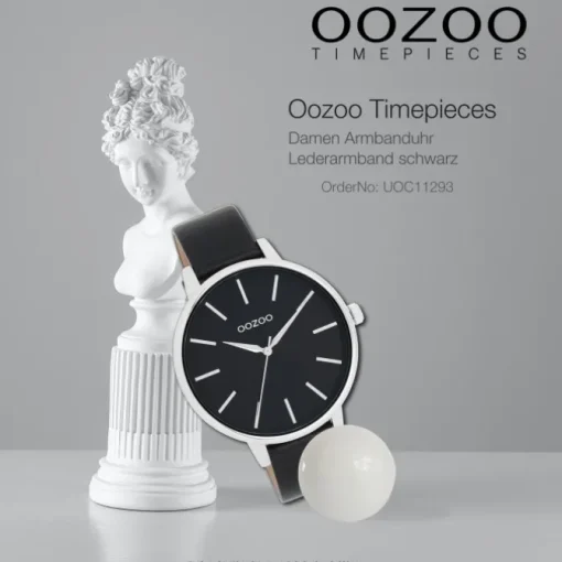 Oozoo Damen Armbanduhr Timepieces Analog Leder schwarz UOC11293
