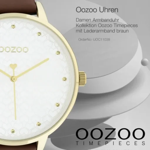 Oozoo Damen Armbanduhr Timepieces C11038 Analog Leder braun UOC11038